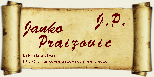 Janko Praizović vizit kartica